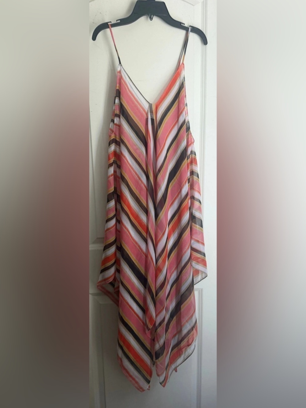 David and Young Striped Maxi Dress in Pink & Multicolor Like New